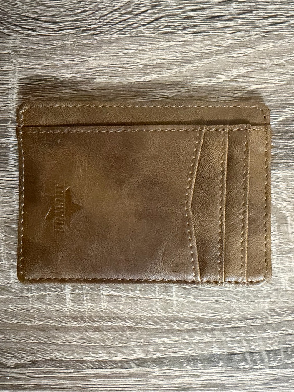 Arcwor Tan Leather Slim Card Holder Wallet